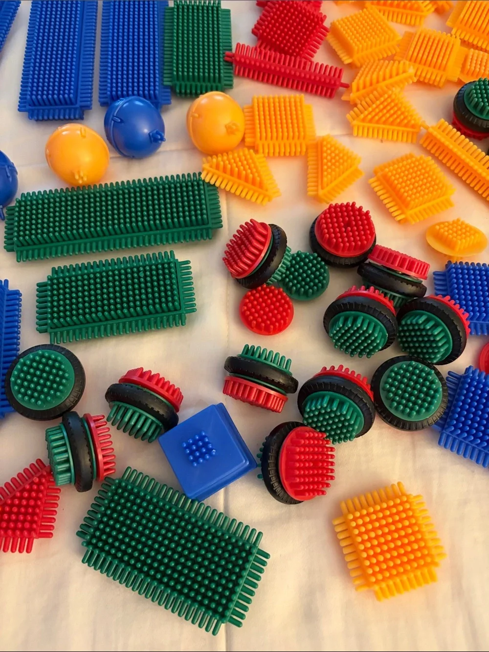 Large Assortment of Vintage Bristle Block’s- Bright Primary Colors